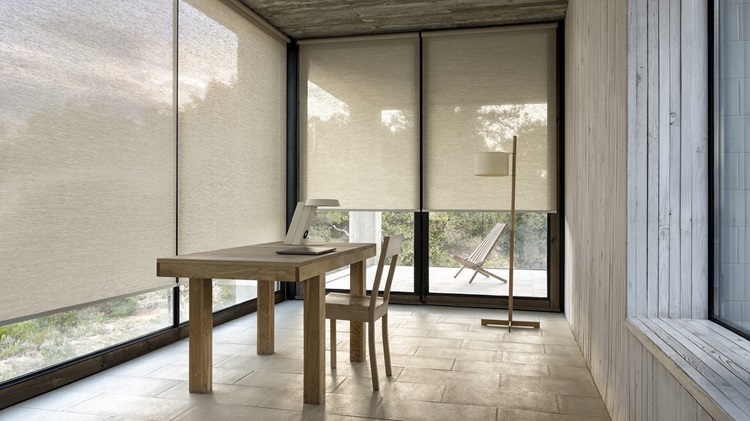 roller blinds in a office 