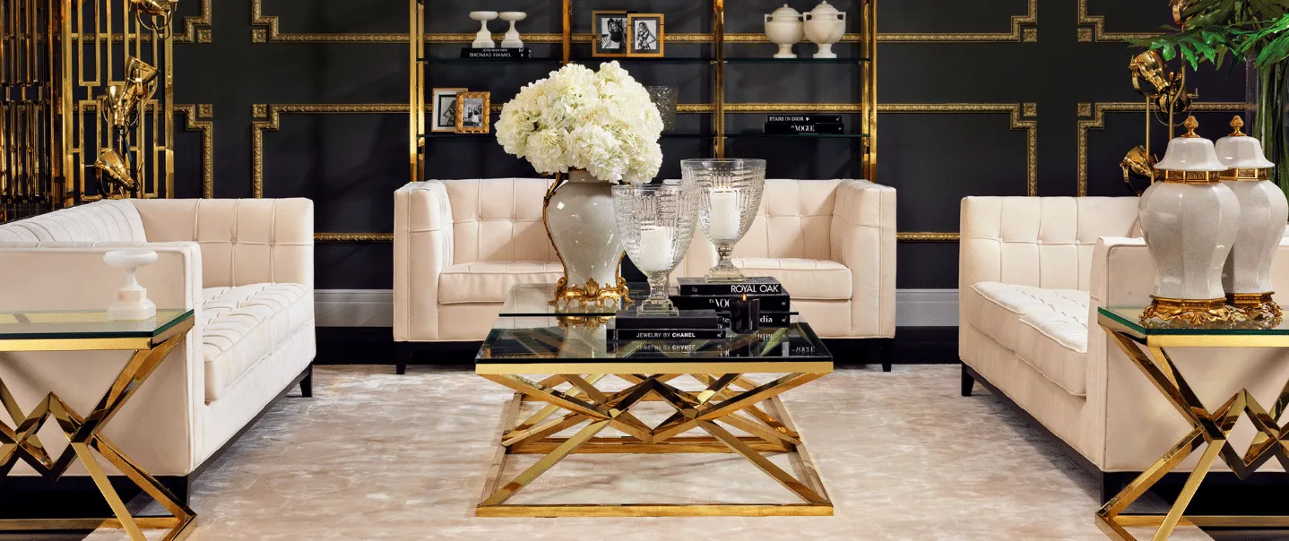 Metallic Accents in the living room