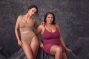 two women wearing different plus size shapewear