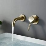 bathroom golden mixer tap